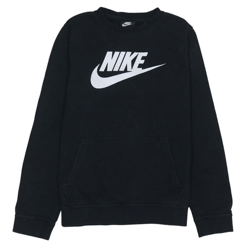 Nike Boys Black XL Sweatshirt Crew Neck Fleece Pullover Logo Print