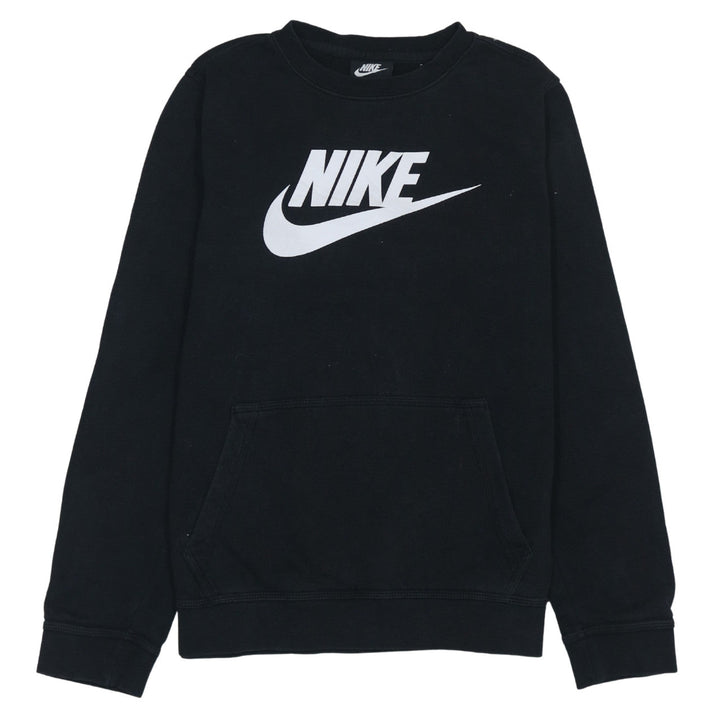 Nike Boys Black XL Sweatshirt Crew Neck Fleece Pullover Logo Print
