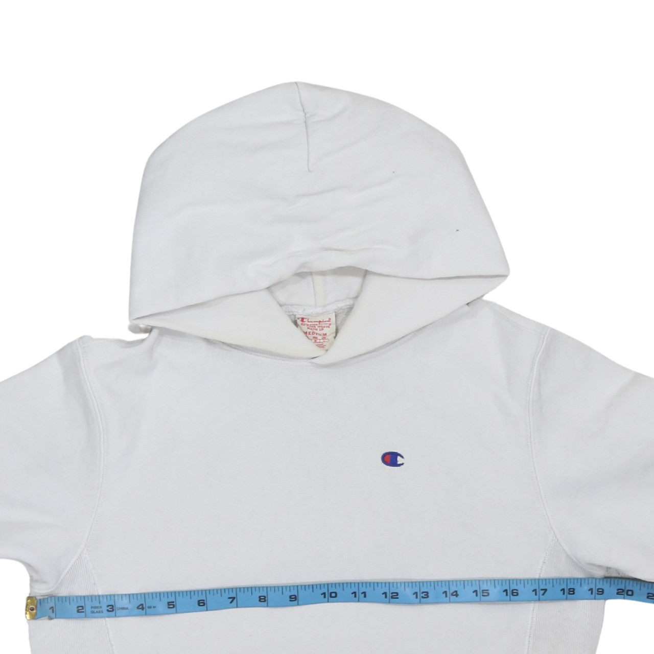 Champion Mens White Medium Pullover Hoodie Sweatshirt