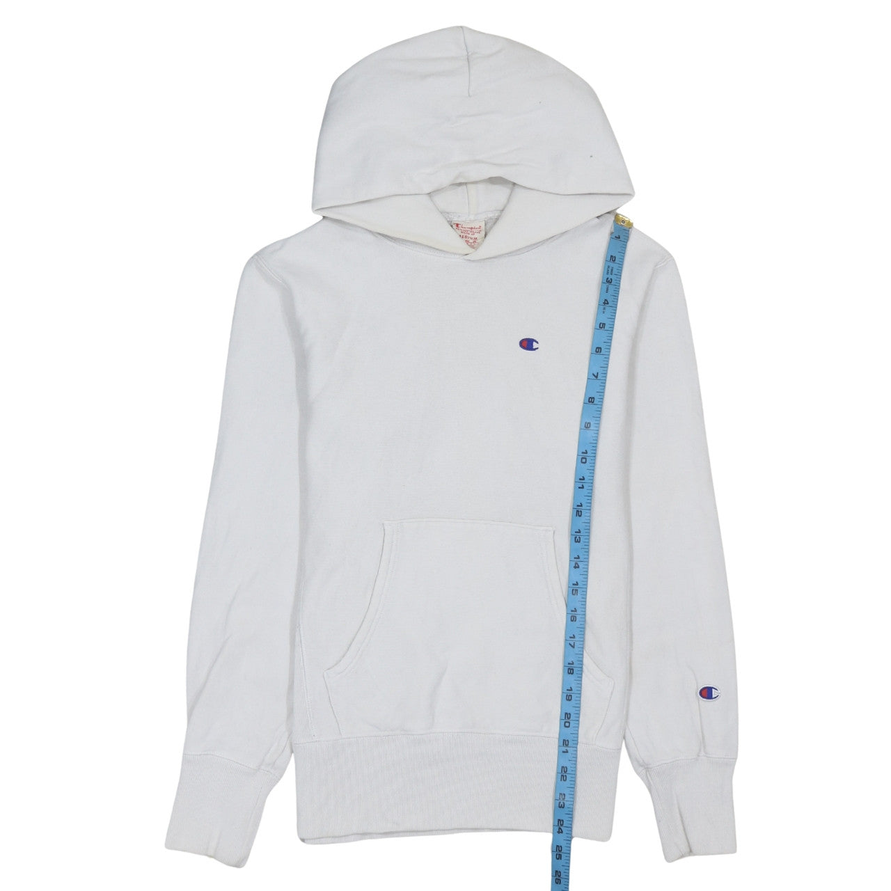 Champion Mens White Medium Pullover Hoodie Sweatshirt