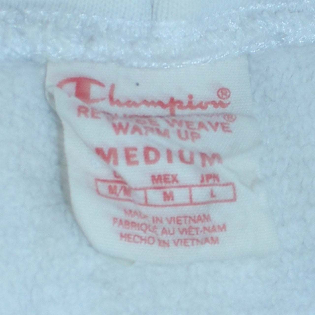 Champion Mens White Medium Pullover Hoodie Sweatshirt