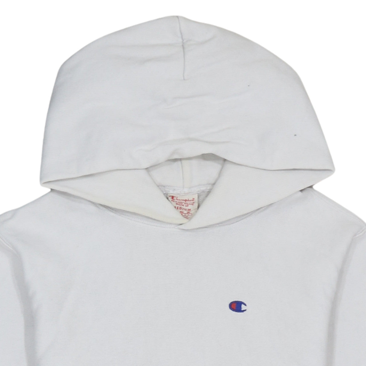 Champion Mens White Medium Pullover Hoodie Sweatshirt