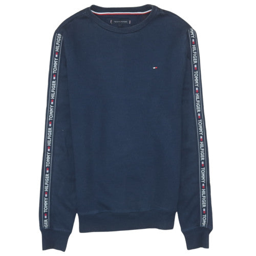 Tommy Hilfiger Men's Blue Logo Tape Crew Neck Sweatshirt Size S