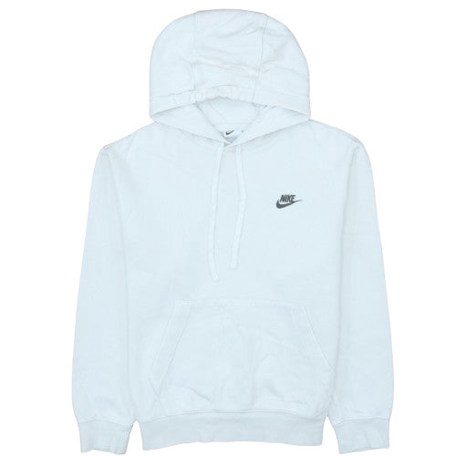 Nike Men's White Pullover Hoodie Small Fleece Logo Sweatshirt