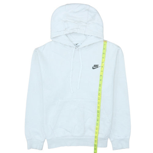 Nike Men's White Pullover Hoodie Small Fleece Logo Sweatshirt