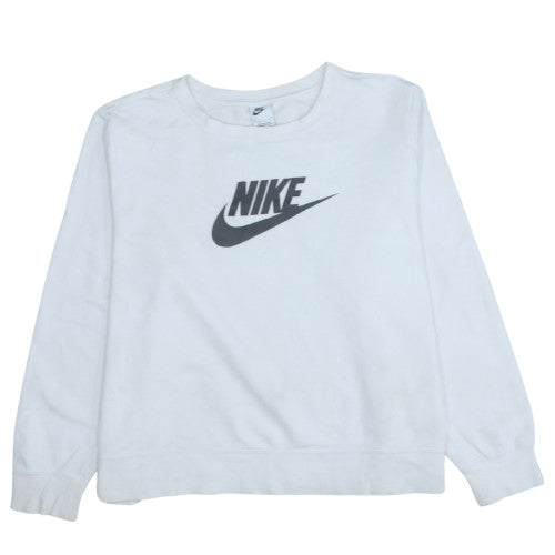 Nike Men's White XL Pullover Sweatshirt Crew Neck Graphic Logo