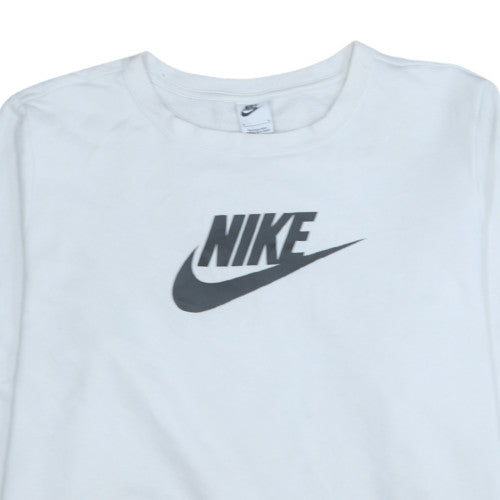 Nike Men's White XL Pullover Sweatshirt Crew Neck Graphic Logo
