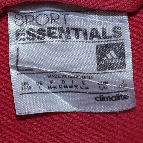 Adidas Womens Red Full Zip Hoodie Size 10 Climalite Sweatshirt