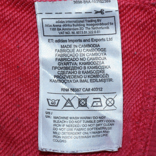 Adidas Womens Red Full Zip Hoodie Size 10 Climalite Sweatshirt