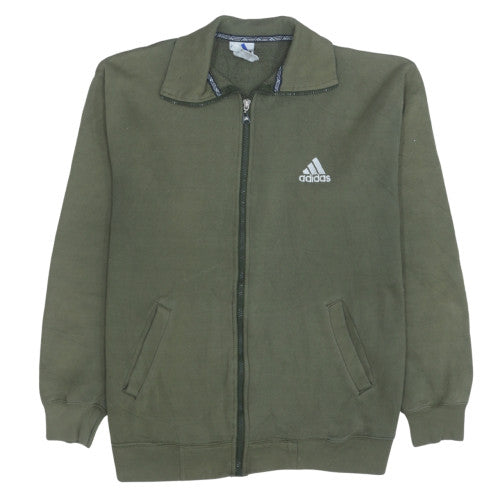 Adidas Men's Green Full Zip Track Jacket Size M Fleece Lined