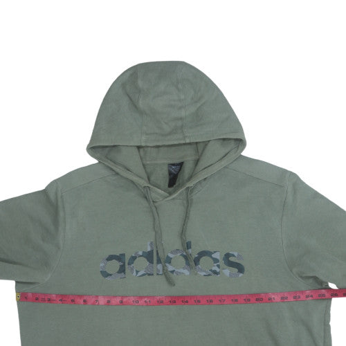 Adidas Men’s Green Pullover Hoodie L Regular Fit Sports Fleece