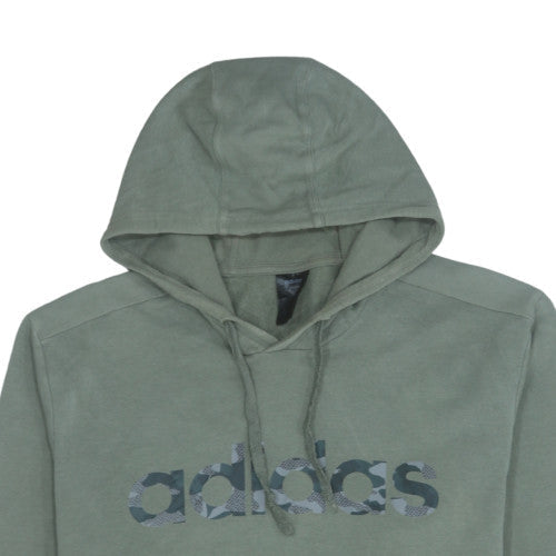 Adidas Men’s Green Pullover Hoodie L Regular Fit Sports Fleece
