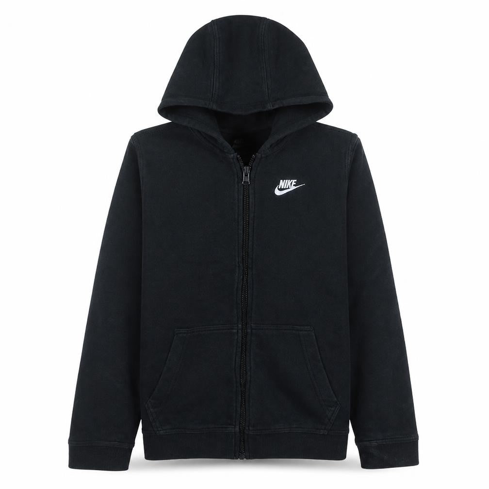 Nike Boys Black Full Zip Hoodie XL 158-170cm Fleece Lined Sweatshirt
