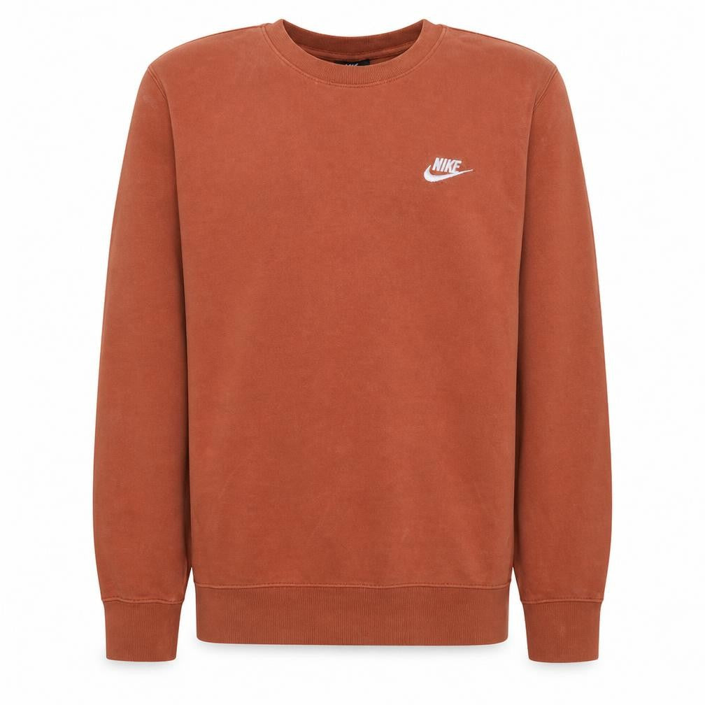 Front view of Nike Men's Brown XS Crew Neck Pullover Sweatshirt