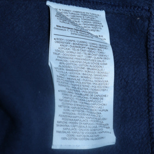 Nike Mens Navy Blue Pullover Hoodie Medium Cotton Graphic Print