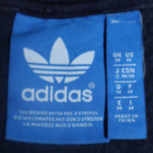 Adidas Men's Blue Pullover Hoodie Size M Retro Logo Fleece Sweatshirt