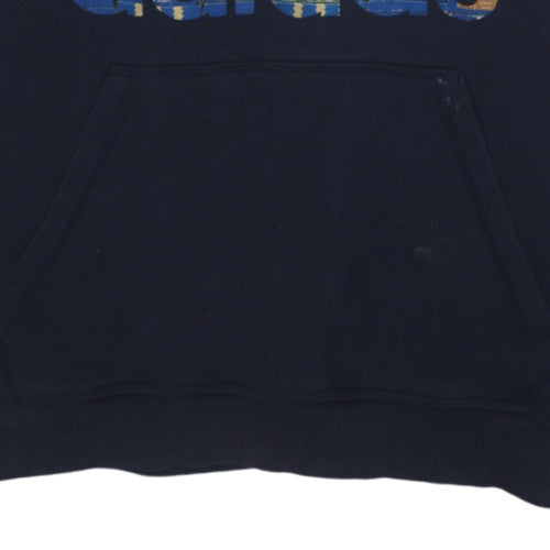 Adidas Men's Blue Pullover Hoodie Size M Retro Logo Fleece Sweatshirt