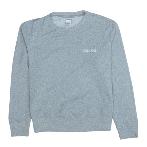 Calvin Klein Women Grey Long Sleeve Pyjama Top M Fleece Sleepwear