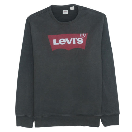Levi's Men's Black Graphic Logo Crew Neck Sweatshirt Size M