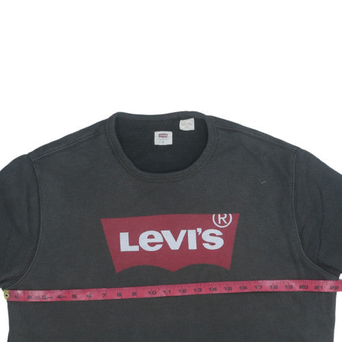 Levi's Men's Black Graphic Logo Crew Neck Sweatshirt Size M
