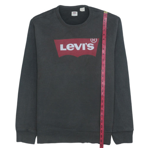 Levi's Men's Black Graphic Logo Crew Neck Sweatshirt Size M
