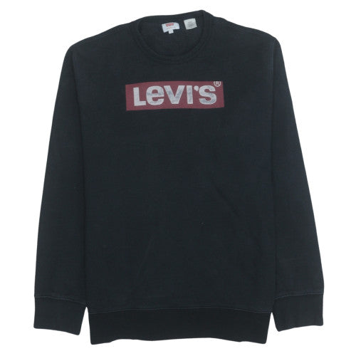 Levi's Men's Black Logo Crew Neck Pullover Sweatshirt L