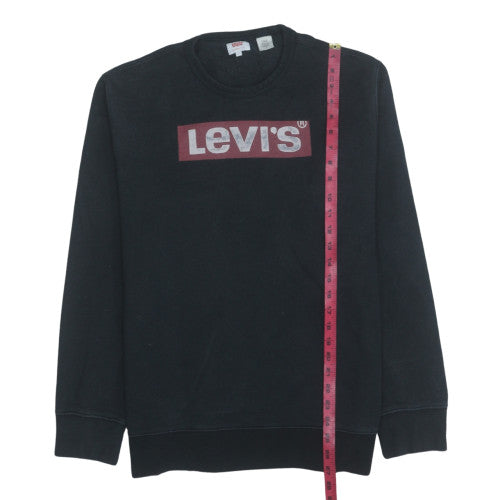 Levi's Men's Black Logo Crew Neck Pullover Sweatshirt L