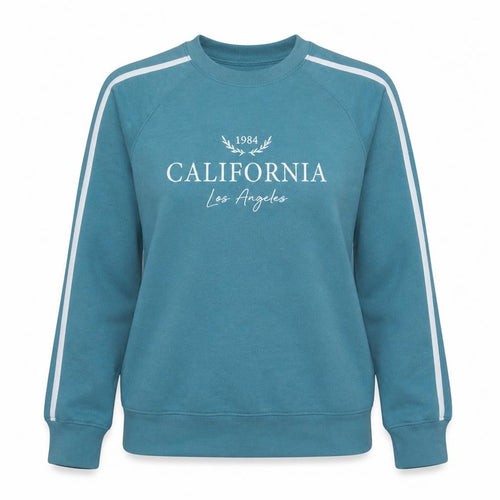 Nutmeg Women Teal California 1984 Los Angeles Pullover Sweatshirt Size 16