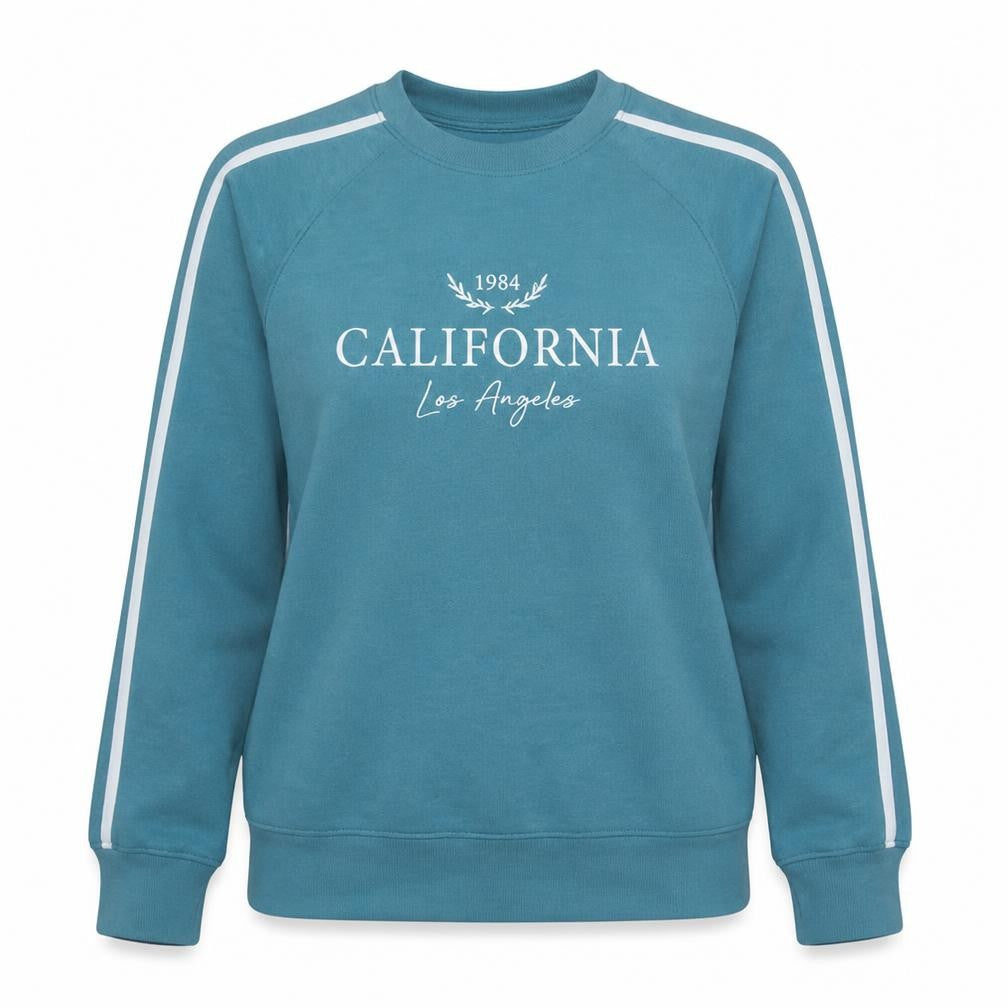 Nutmeg Women Teal California 1984 Los Angeles Pullover Sweatshirt Size 16