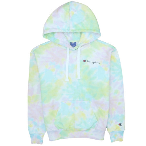 Champion Women's Multicoloured Tie Dye Hoodie Small Pullover Cotton Blend
