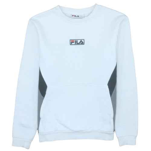 Fila Mens White XS Crew Neck Pullover Sweatshirt Cotton Blend