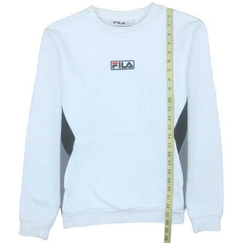 Fila Mens White XS Crew Neck Pullover Sweatshirt Cotton Blend