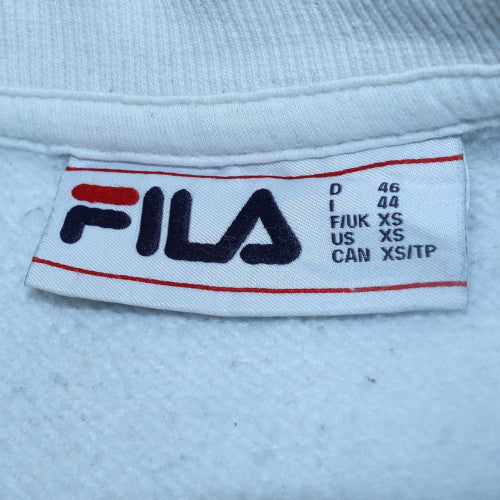 Fila Mens White XS Crew Neck Pullover Sweatshirt Cotton Blend
