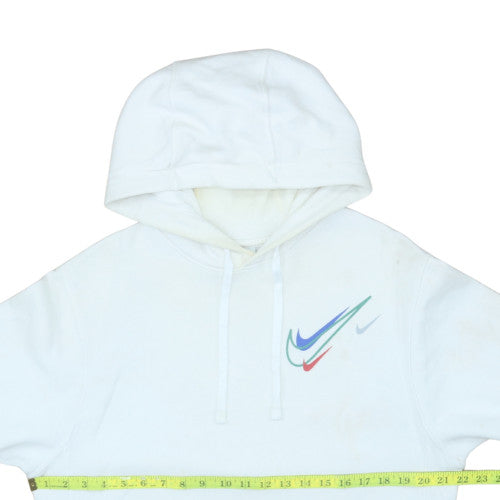 Nike Men's White Pullover Hoodie Small Fleece Logo Sportswear