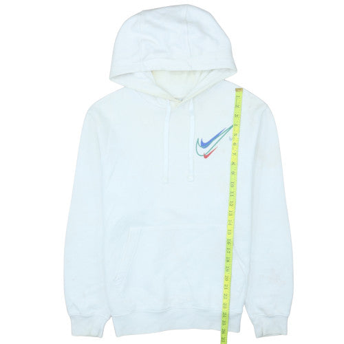 Nike Men's White Pullover Hoodie Small Fleece Logo Sportswear