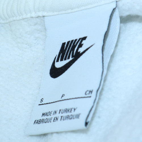 Nike Men's White Pullover Hoodie Small Fleece Logo Sportswear