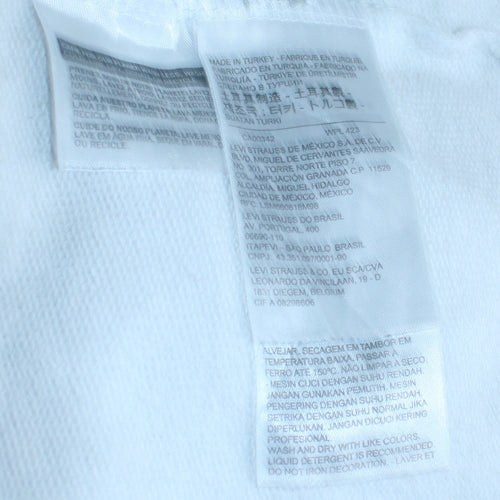 Levi's Men's White Pullover Hoodie M Relaxed Fit Logo Fleece