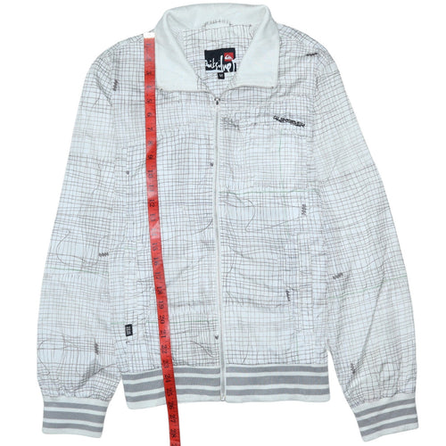 Quiksilver Mens White Geometric Track Jacket Size M Lightweight