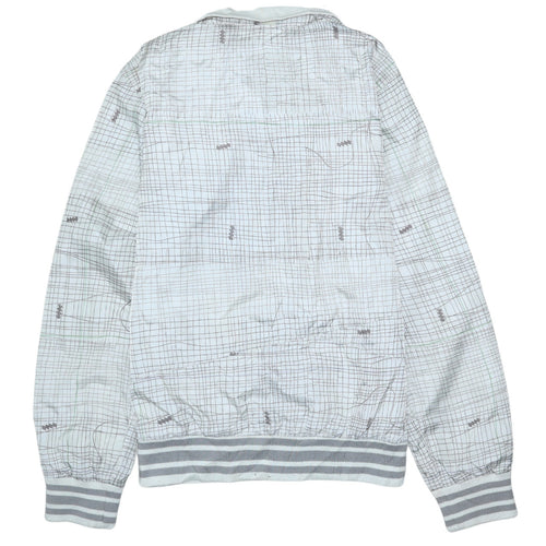 Quiksilver Mens White Geometric Track Jacket Size M Lightweight