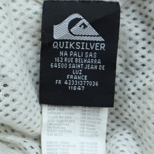 Quiksilver Mens White Geometric Track Jacket Size M Lightweight