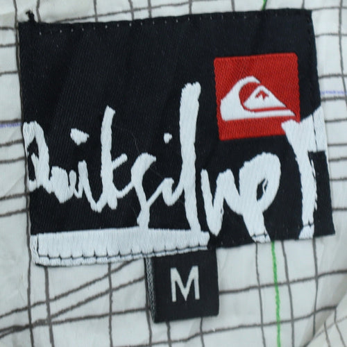 Quiksilver Mens White Geometric Track Jacket Size M Lightweight