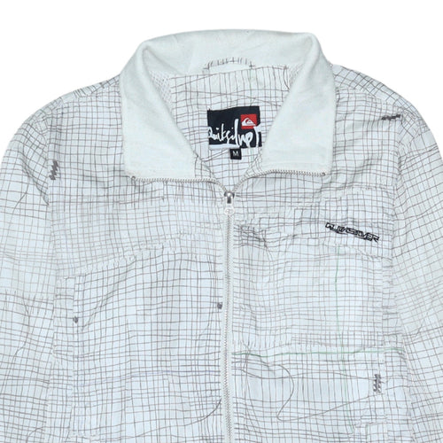 Quiksilver Mens White Geometric Track Jacket Size M Lightweight