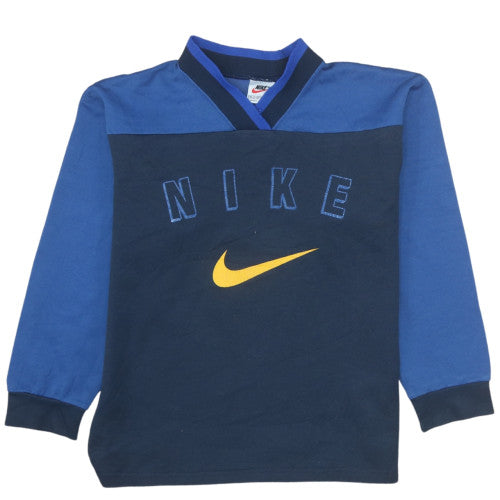 Nike Boys Blue Pullover Sweatshirt M 10-12 Years Fleece Crew Neck Logo
