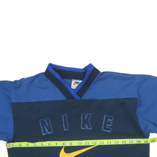 Nike Boys Blue Pullover Sweatshirt M 10-12 Years Fleece Crew Neck Logo
