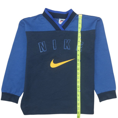 Nike Boys Blue Pullover Sweatshirt M 10-12 Years Fleece Crew Neck Logo