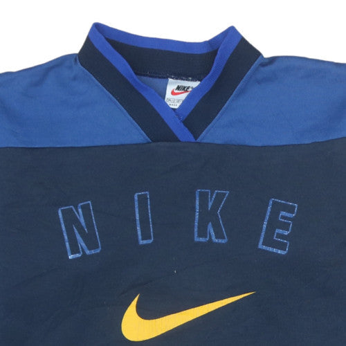 Nike Boys Blue Pullover Sweatshirt M 10-12 Years Fleece Crew Neck Logo