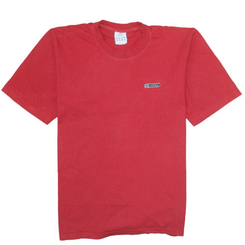 Adidas Mens Red Vintage Sports Logo T-Shirt Size L