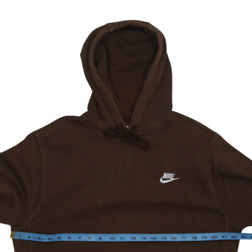 Nike Men's Brown Pullover Hoodie Medium Graphic Logo Sweatshirt