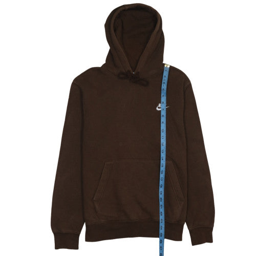 Nike Men's Brown Pullover Hoodie Medium Graphic Logo Sweatshirt