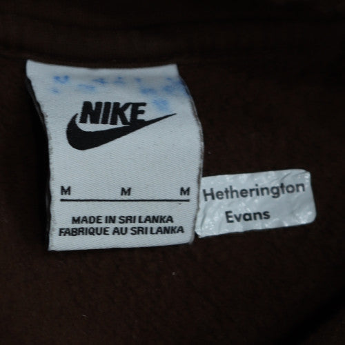 Nike Men's Brown Pullover Hoodie Medium Graphic Logo Sweatshirt